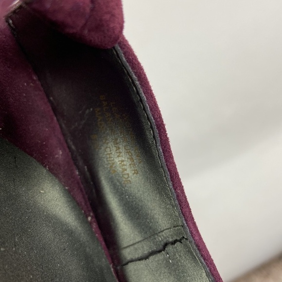 GUESS Leather Suede Wgnelana Gathered Knot Peep Toe Burgundy High Stiletto Heels - Picture 8 of 16